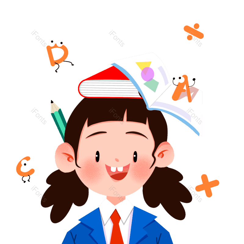 插画手绘图片,学生元素,扁平风PNG,免抠素材